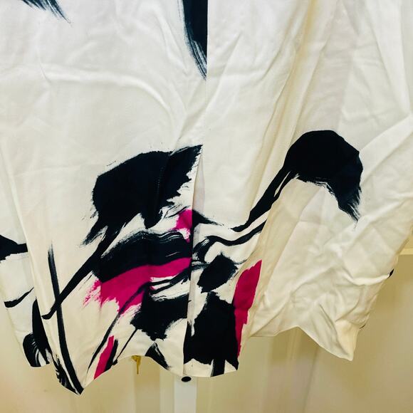 Milly Floral Midi Long Pencil Skirt - Women Size 4 - White - Picture 5 of 7